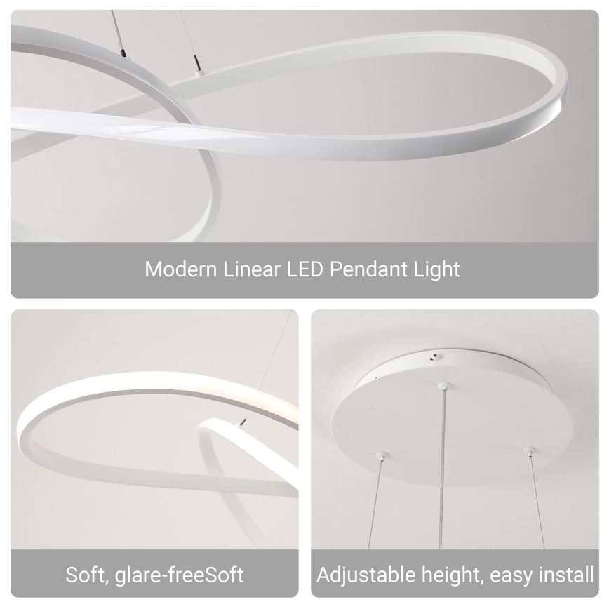Brilagi - Диммируемая LED-подвесная люстра на тросах INFINITY LED/80W/230V 3000-6000K 80x80 cm белая + пульт ДУ