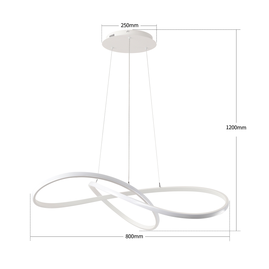 Brilagi - Диммируемая LED-подвесная люстра на тросах INFINITY LED/80W/230V 3000-6000K 80x80 cm белая + пульт ДУ