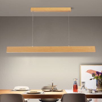 Brilagi - диммируемая светодиодная люстра на тросе SLIMLINE LED/40W/230V 3000-6000K декор дуба + пульт дистанционного управления