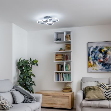 Brilagi - LED диммируемая накладная люстра ORBITS LED/50W/230V 3000-6500K черная + пульт дистанционного управления