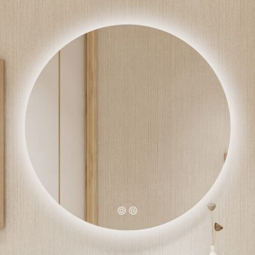 Brilagi – диммируемое LED-зеркало для ванной с подогревом и подсветкой DEMI ECO, LED 12 Вт / 230 В, диаметр 60 см, 3000/4000/6500 К, IP44