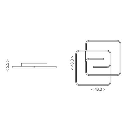 Brilagi - Диммируемый LED потолочный светильник VELO LED/64W/230V 3000-6500K 48x48 cm + пульт дистанционного управления