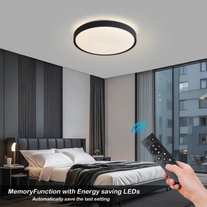 Brilagi - Диммируемый потолочный светильник LED CORVO LED/72W/230V 3000-6000K, черный, диаметр 50 см + пульт дистанционного управления