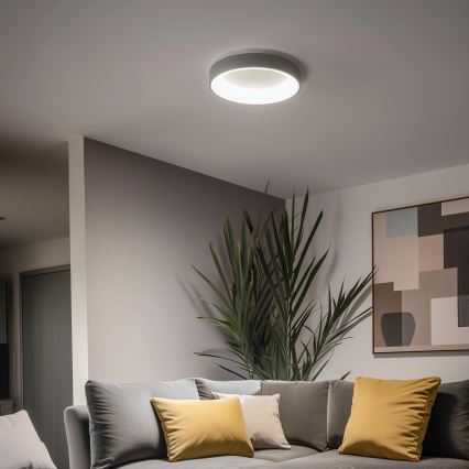 Диммируемый потолочный светодиодный светильник FALCON LED/80W/230V 3000-6500K Ø 60 см, серый + пульт дистанционного управления