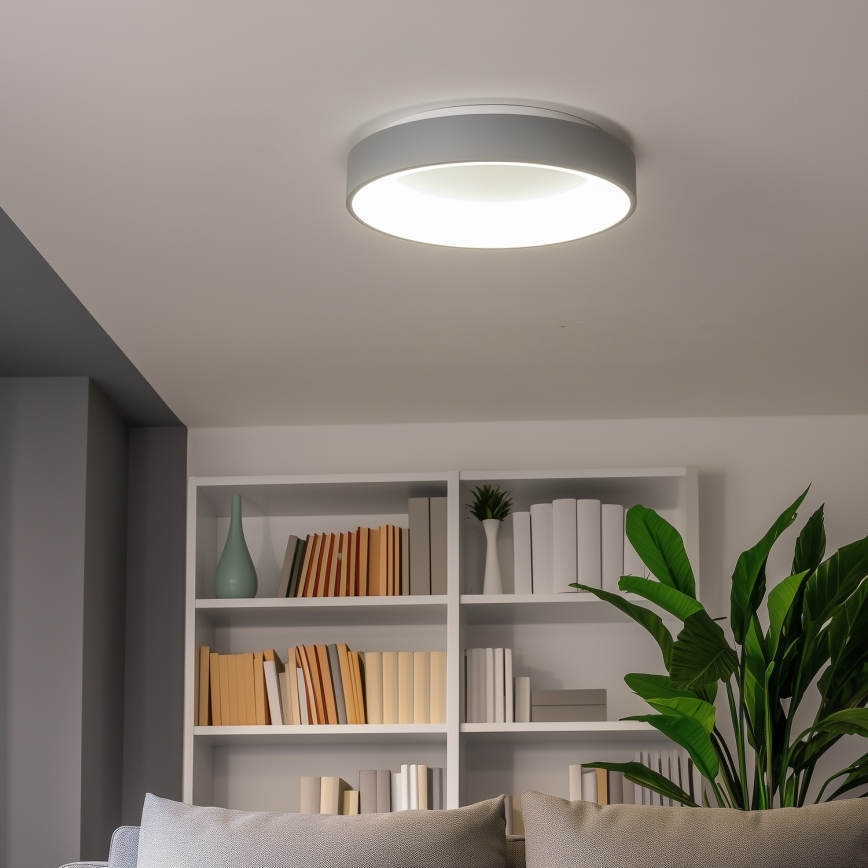 Диммируемый потолочный светодиодный светильник FALCON LED/80W/230V 3000-6500K Ø 60 см, серый + пульт дистанционного управления