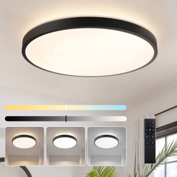 Brilagi - Диммируемый LED потолочный светильник GLASS POOL DOUBLE LED/80W/230V 3000-6000K 60 cm чёрный + дистанционное управление