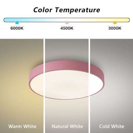 Brilagi - LED диммируемый потолочный светильник POOL LED/36W/230V 3000-6000K диам. 30 см розовый + пульт дистанционного управления