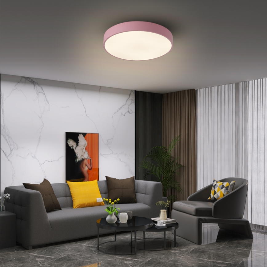 Brilagi - LED диммируемый потолочный светильник POOL LED/36W/230V 3000-6000K диам. 30 см розовый + пульт дистанционного управления