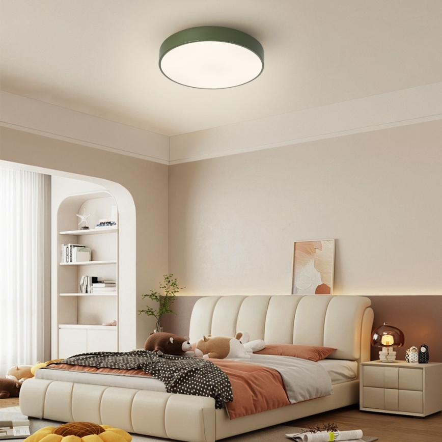 Brilagi - диммируемый LED потолочный светильник POOL LED/36W/230V 3000-6000K диаметр 30 см зелёный + пульт дистанционного управления