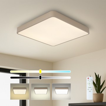 Brilagi - диммируемый LED потолочный светильник POOL LED/36W/230V 3000-6000K 40x40 см бежевый + пульт дистанционного управления