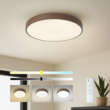 Brilagi - Диммируемый LED потолочный светильник POOL LED/48W/230V 3000-6000K Ø 40 см, коричневый + дистанционное управление