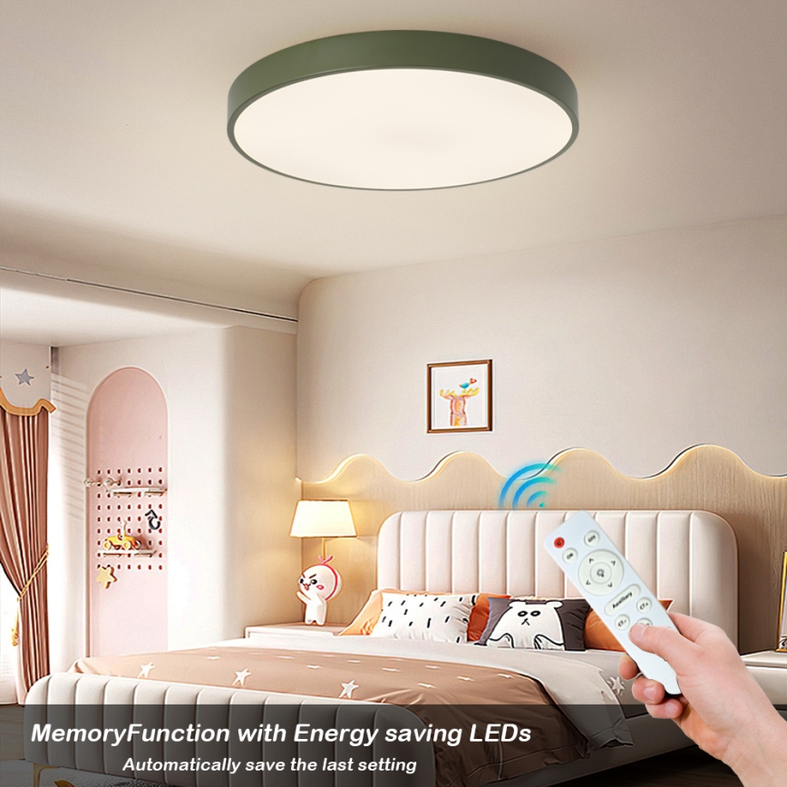 Brilagi - LED диммируемый потолочный светильник POOL LED/60W/230V 3000–6000K, диаметр 60 см, зелёный, в комплекте пульт дистанционного управления