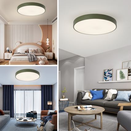 Brilagi - LED диммируемый потолочный светильник POOL LED/60W/230V 3000–6000K, диаметр 60 см, зелёный, в комплекте пульт дистанционного управления