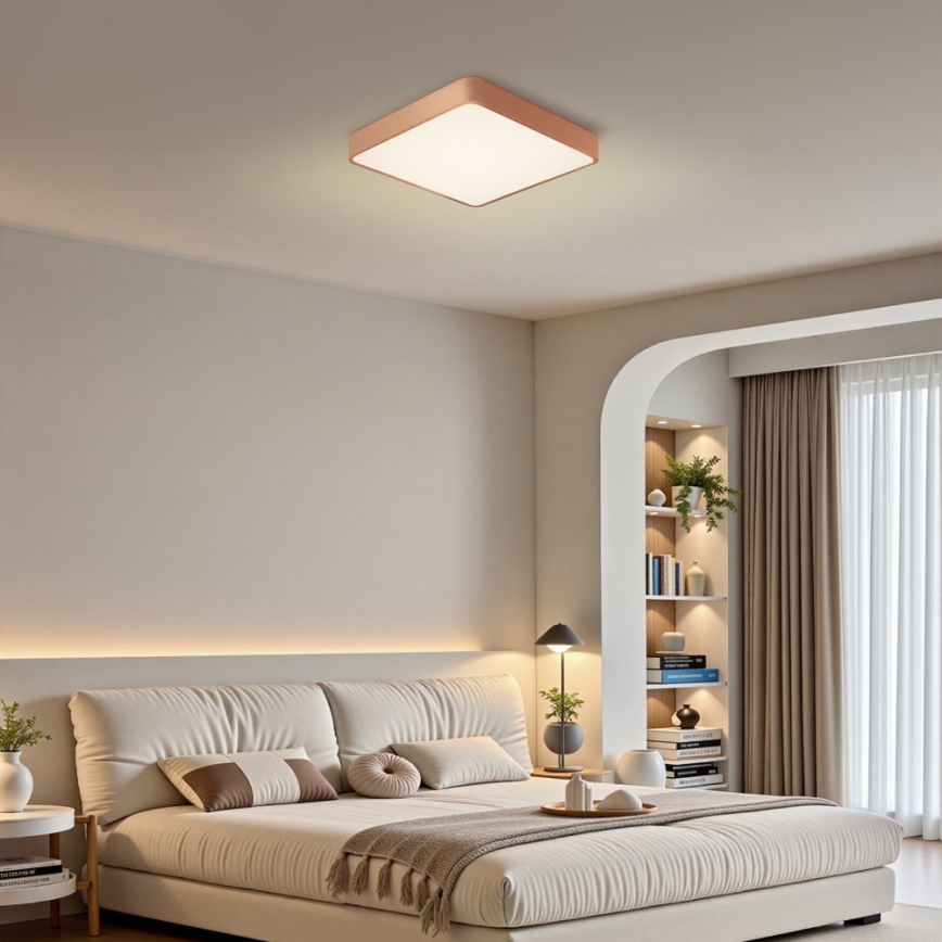 BRILAGI - диммируемый LED потолочный светильник POOL SQUARE LED/48W/230V 3000-6000K 50x50 cm медный + пульт дистанционного управления