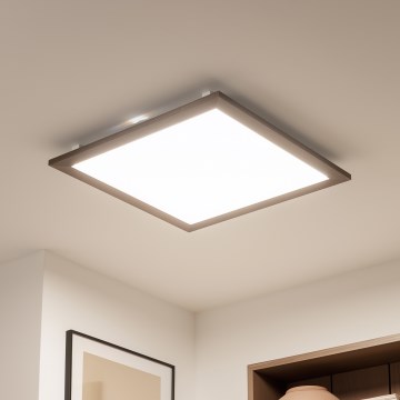 Brilagi - диммируемый LED потолочный светильник SLIMFRAME WOOD LED/58W/230V 64x64 см 3000-6000K тёмно-коричневый + дистанционное управление