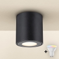 BRILAGI - диммируемый LED RGBW светильник для ванной MIA 1xGU10/4,8W/230V 3000K 84x80 mm черный IP54 + пульт дистанционного управления