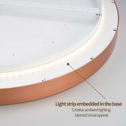 BRILAGI - Светодиодный диммируемый потолочный светильник GLASS POOL DOUBLE LED/60W/230V, диаметр 50 см, медный + пульт дистанционного управления