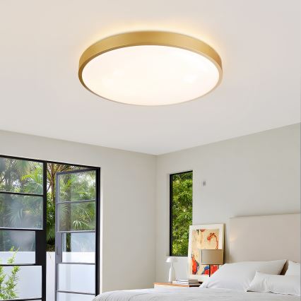 Brilagi - Диммируемый светодиодный потолочный светильник GLASS POOL DOUBLE LED/60 Вт/230 В 3000–6000 К 50 см золотой + дистанционный пульт управления