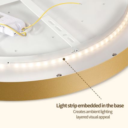 Brilagi - Диммируемый светодиодный потолочный светильник GLASS POOL DOUBLE LED/60 Вт/230 В 3000–6000 К 50 см золотой + дистанционный пульт управления