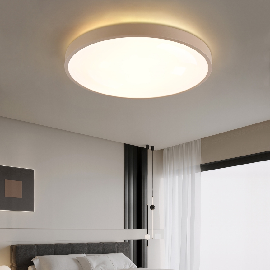 Brilagi - диммируемый светодиодный потолочный светильник GLASS POOL DOUBLE LED/80W/230V 3000-6000K 60 cm бежевый + пульт дистанционного управления