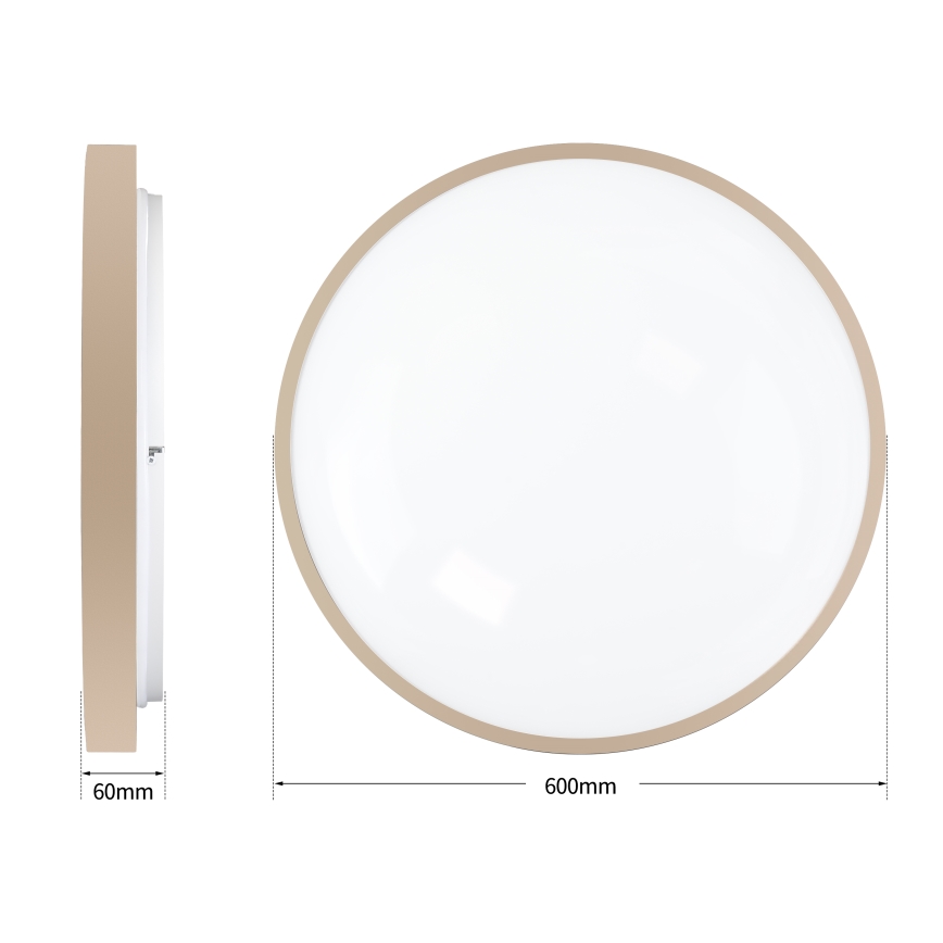 Brilagi - диммируемый светодиодный потолочный светильник GLASS POOL DOUBLE LED/80W/230V 3000-6000K 60 cm бежевый + пульт дистанционного управления