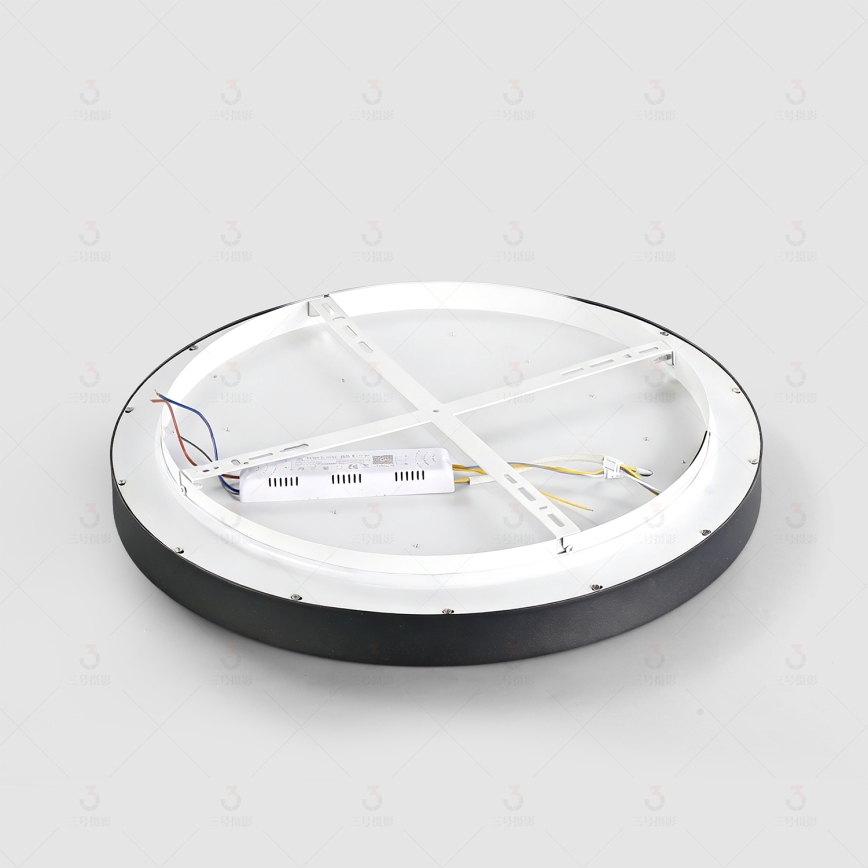 Brilagi - Диммируемый LED потолочный светильник GLASS POOL DOUBLE LED/80W/230V 3000-6000K 60 cm чёрный + дистанционное управление