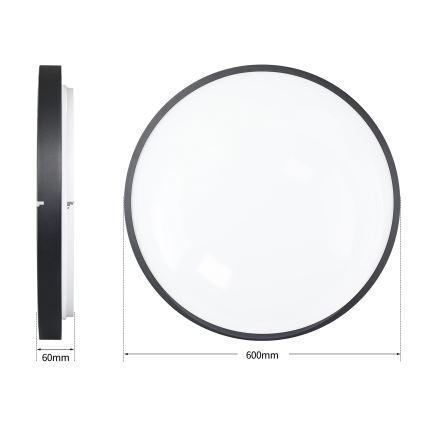 Brilagi - Диммируемый LED потолочный светильник GLASS POOL DOUBLE LED/80W/230V 3000-6000K 60 cm чёрный + дистанционное управление