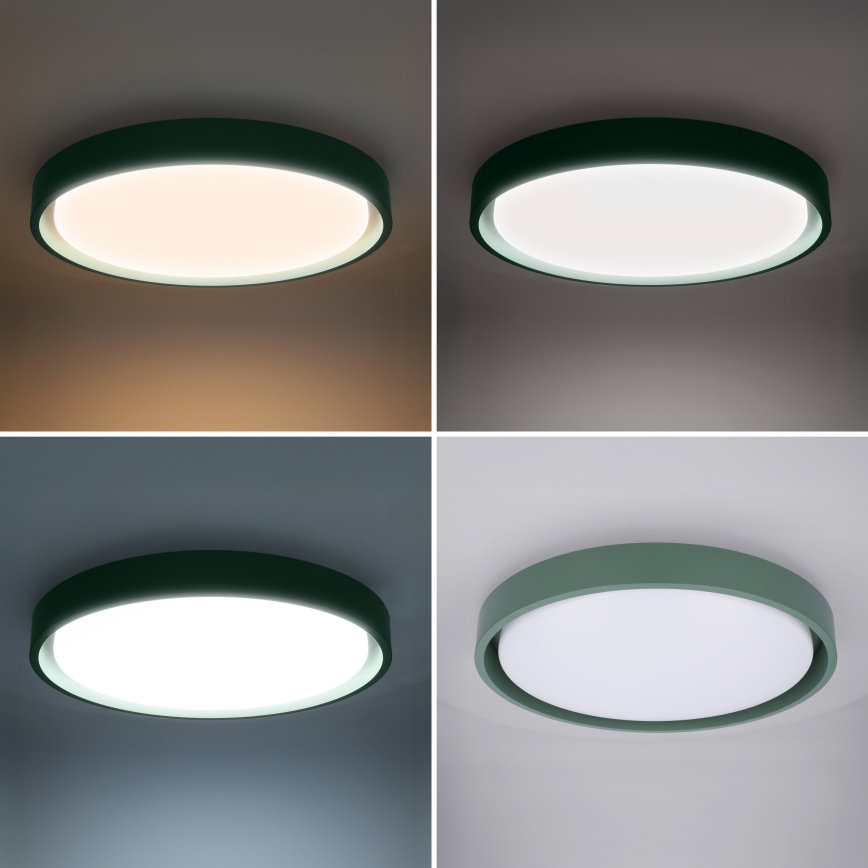 Brilagi - Диммируемый светодиодный потолочный светильник MATTEO LED/48W/230V 3000-6500K, диаметр 41 cm, зелёный + пульт дистанционного управления