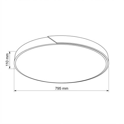 Brilagi - диммируемый потолочный светильник PILANA LED/72W/230V 3000-6500K дуб/черный, диаметр 80 см + пульт дистанционного управления