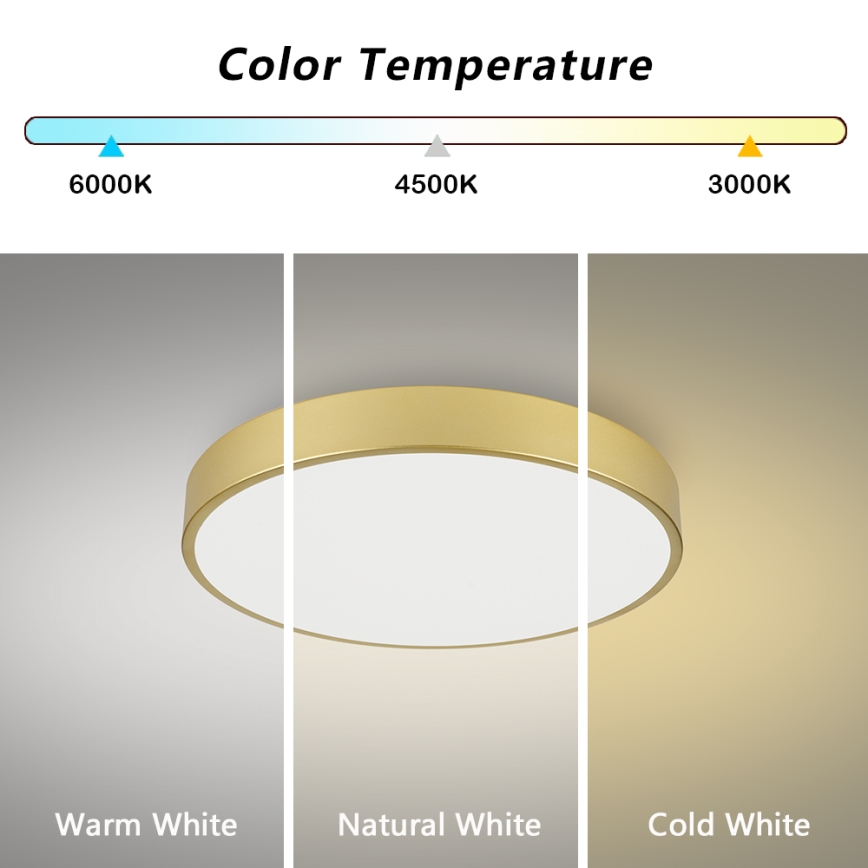 Brilagi - Диммируемый потолочный светильник POOL LED/60W/230V 3000-6000K, диаметр 60 см, золотой + пульт дистанционного управления