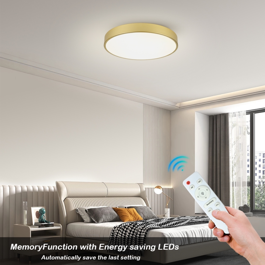 Brilagi - Диммируемый потолочный светильник POOL LED/60W/230V 3000-6000K, диаметр 60 см, золотой + пульт дистанционного управления