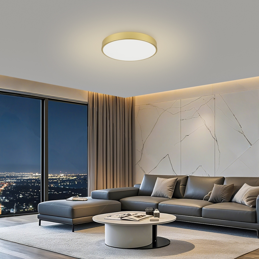 Brilagi - Диммируемый потолочный светильник POOL LED/60W/230V 3000-6000K, диаметр 60 см, золотой + пульт дистанционного управления