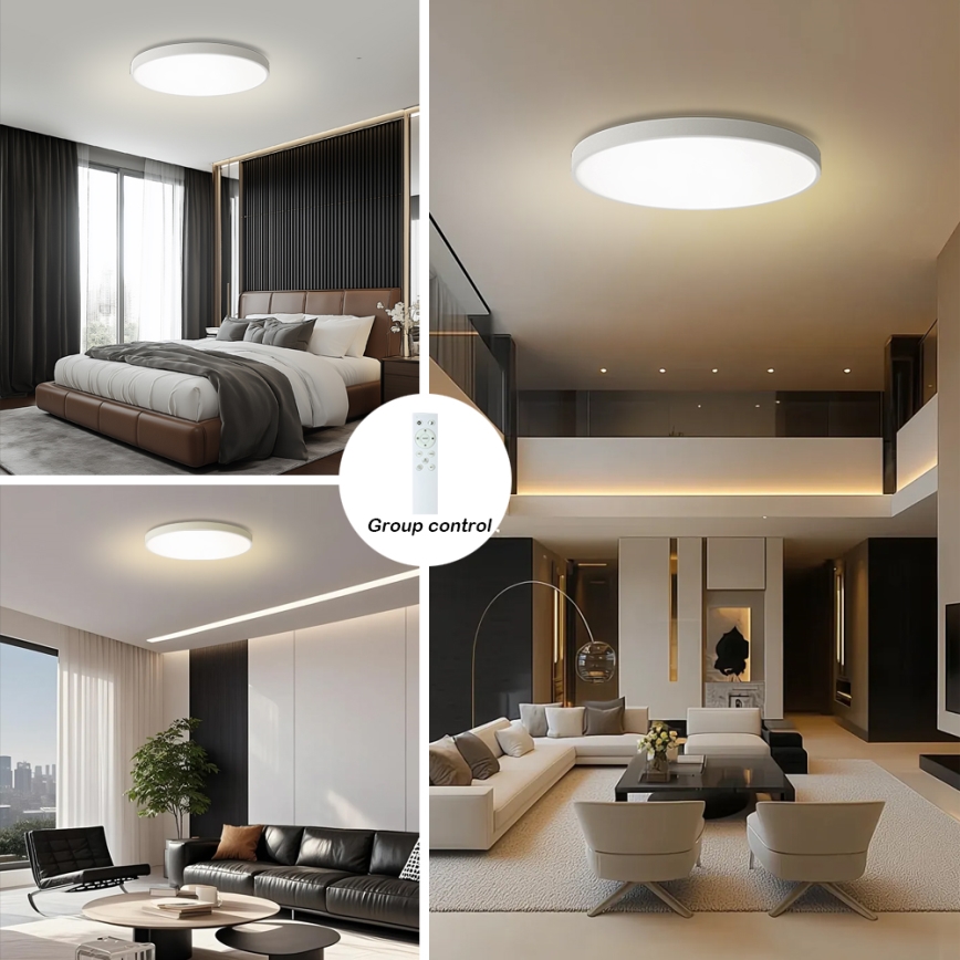 Brilagi - LED диммируемый потолочный светильник POOL SMART LED/100W/230V 3000-6000K диам. 80 см Wi-Fi Tuya белый + пульт дистанционного управления