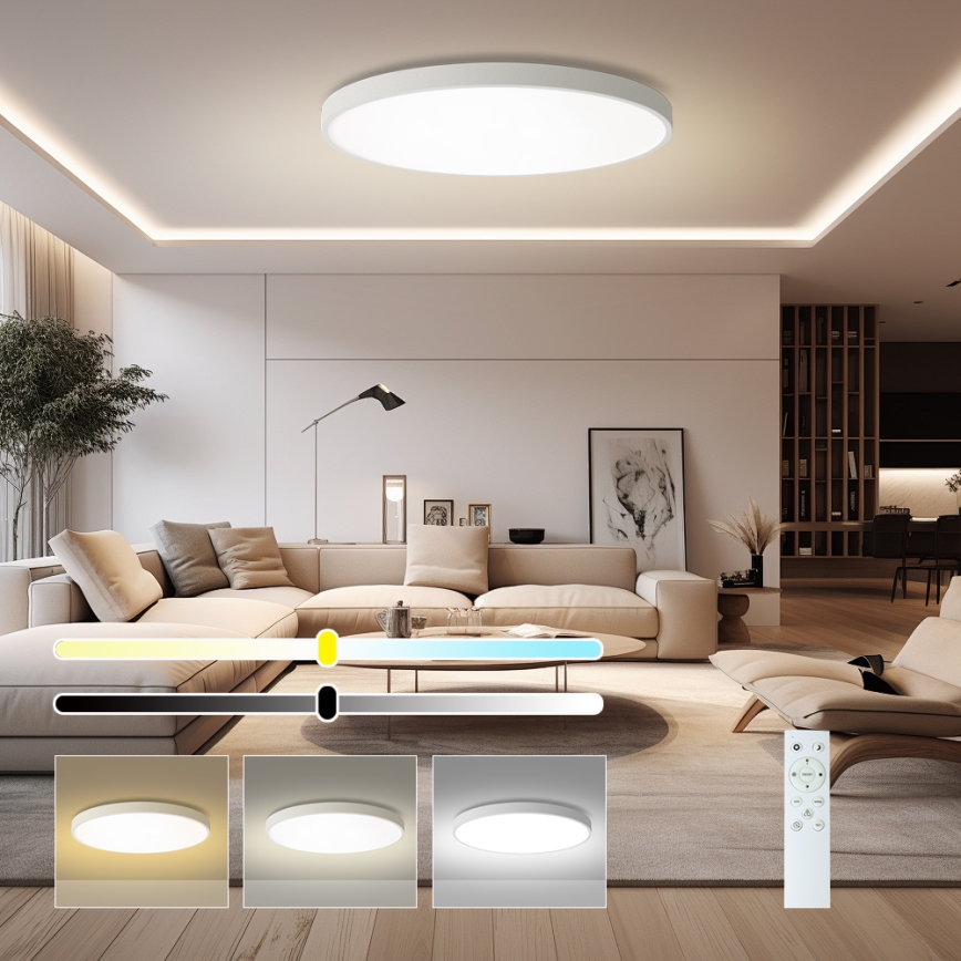 Brilagi - Диммируемый потолочный светодиодный светильник POOL SMART LED/128 Вт/230 В 3000-6000 К диаметр 100 см Wi-Fi Tuya белый + пульт дистанционного управления