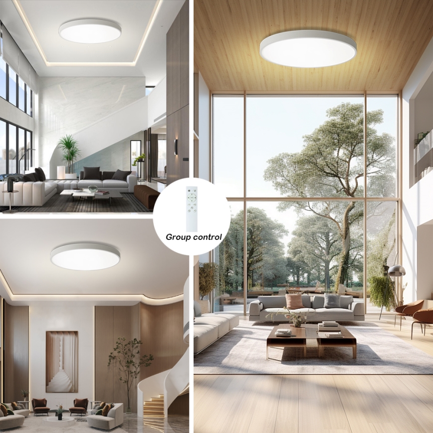 Brilagi - Диммируемый потолочный светодиодный светильник POOL SMART LED/128 Вт/230 В 3000-6000 К диаметр 100 см Wi-Fi Tuya белый + пульт дистанционного управления