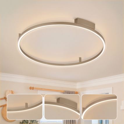 BRILAGI - диммируемый потолочный светильник PORTOFINO, LED/60 Вт/230 В, 3000–6000 К, диаметр 80 см, бежевый + пульт дистанционного управления