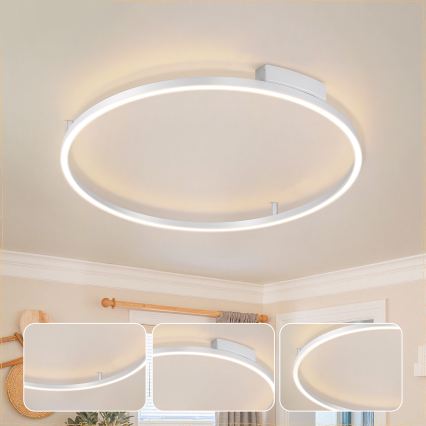 Brilagi - Диммируемый потолочный светильник PORTOFINO LED/60W/230V 3000-6000K диам. 80 см серебристый + пульт дистанционного управления