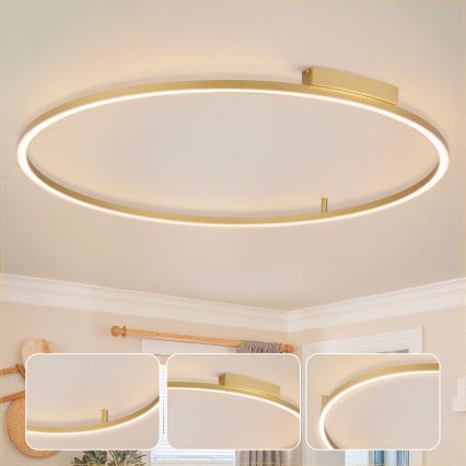 Brilagi - Диммируемый LED потолочный светильник PORTOFINO LED/85 Вт/230 В 3000-6000 К диаметр 120 см золотой + пульт дистанционного управления