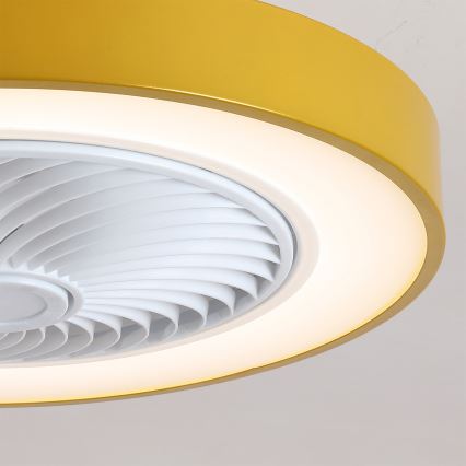 Brilagi - LED диммируемый потолочный светильник с вентилятором LED/38W/230V 3000–6500K Ø 50 см, золотой + дистанционное управление