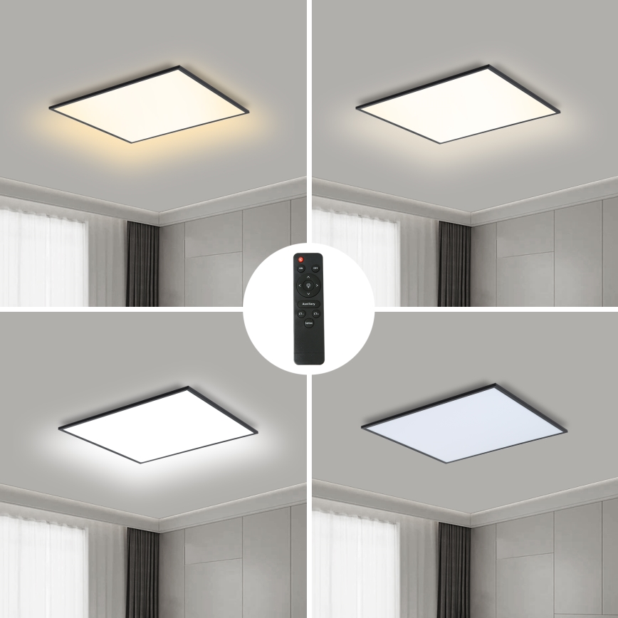 Brilagi - светодиодный диммируемый потолочный светильник SLIMFRAME LED/36W/230V 45×45 см 3000–6000K черный + пульт дистанционного управления
