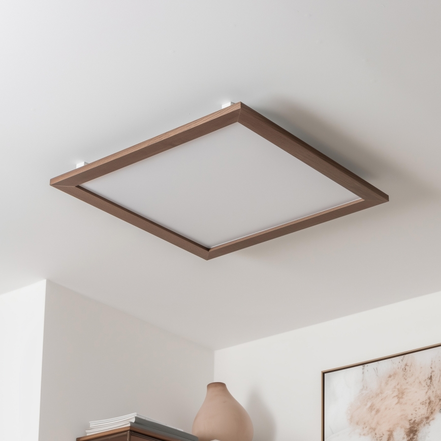 Brilagi - LED диммируемый потолочный светильник SLIMFRAME WOOD LED/58W/230V 64x64 см 3000-6000K тёмно-коричневый + пульт дистанционного управления