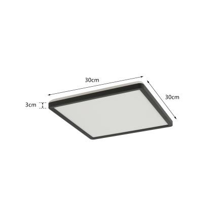 Brilagi - Диммируемый LED потолочный светильник ULTRA SLIM/18 Вт/230 В 2700–6500 К 30x30 см черный + пульт дистанционного управления