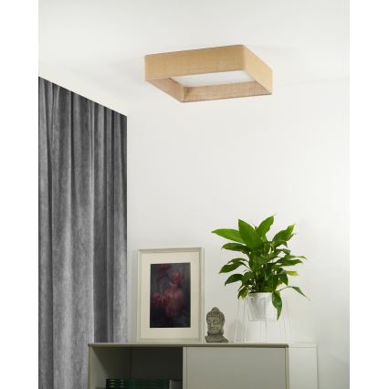 Brilagi - диммируемый LED потолочный светильник VELVET SQUARE LED/24W/230V 43x43 см 3000/4000/6500K + пульт дистанционного управления коричневый