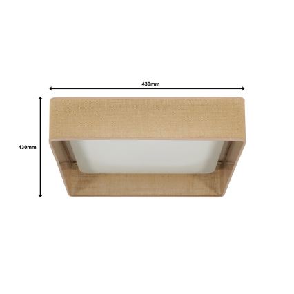 Brilagi - диммируемый LED потолочный светильник VELVET SQUARE LED/24W/230V 43x43 см 3000/4000/6500K + пульт дистанционного управления коричневый