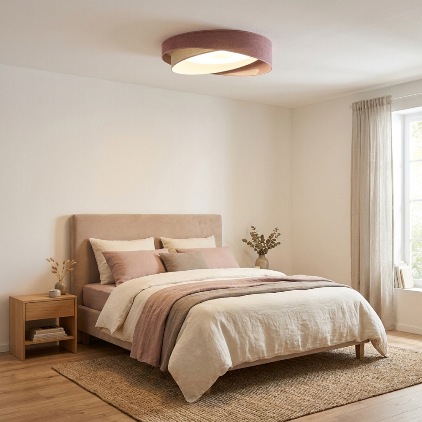 BRILAGI - LED диммируемый потолочный светильник VELVET TWIST LED/36W/230V 3000-6000K диаметр 65 см Wi-Fi Tuya Beacon розовый/кремовый + пульт дистанционного управления