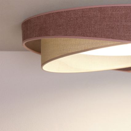 BRILAGI - LED диммируемый потолочный светильник VELVET TWIST LED/36W/230V 3000-6000K диаметр 65 см Wi-Fi Tuya Beacon розовый/кремовый + пульт дистанционного управления