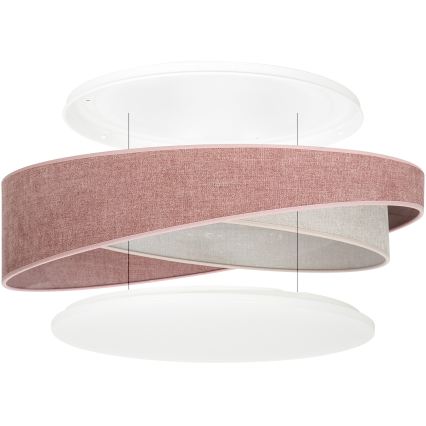 BRILAGI - LED диммируемый потолочный светильник VELVET TWIST LED/36W/230V 3000-6000K диаметр 65 см Wi-Fi Tuya Beacon розовый/кремовый + пульт дистанционного управления