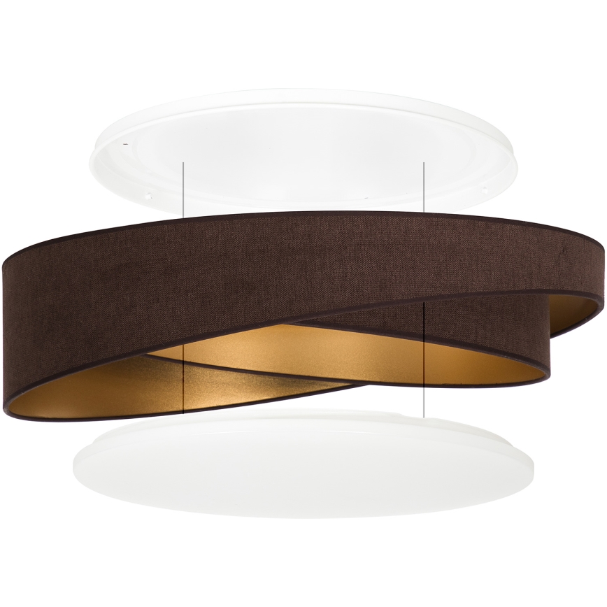BRILAGI - диммируемый LED-потолочный светильник VELVET TWIST LED/36W/230V 3000-6000K, диам. 65 см, Wi-Fi Tuya Beacon, коричневый/золотой + пульт дистанционного управления