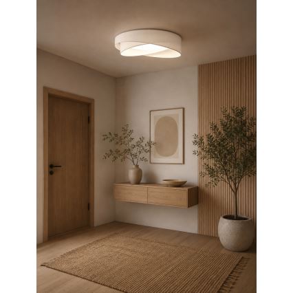 BRILAGI - Диммируемый потолочный светильник VELVET TWIST LED/36W/230V 3000-6000K диаметр 65 см Wi-Fi Tuya Beacon белый + пульт дистанционного управления