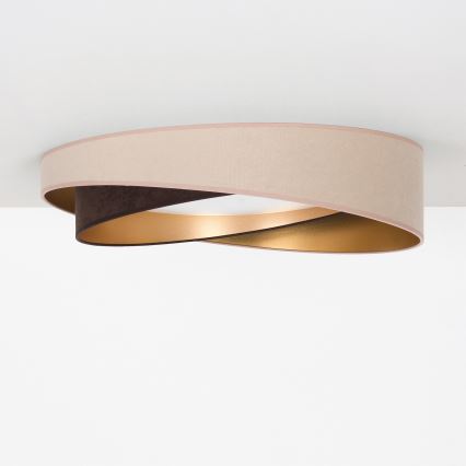 BRILAGI - светодиодный диммируемый потолочный светильник VELVET TWIST LED/36 Вт/230 В 3000-6000 К Ø 65 см Wi-Fi Tuya Beacon бежевый/коричневый/золотой + пульт дистанционного управления